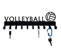 10 hook medal hanger with "Volleyball" cut out next to a ball silhouette on top. Hanger contains 10 hooks