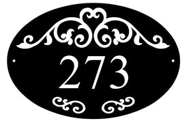 Stunning Scroll & Oval Name Number Plaque for Homes/ Weddings - The Metal Peddler Decorative Plaques address sign, decorative, oval, Personalized Gifts, personalized sign, Personalized Signs, personalizetext, porch, scroll, wall art, wall decor, wedding