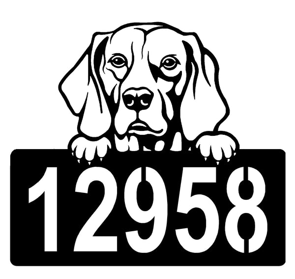 Weimaraner Address Sign - Detailed Dog Design with Custom House Numbers The Metal Peddler