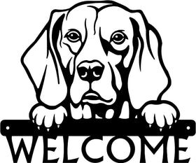Weimaraner Detailed Dog Face Welcome Sign or Custom Name The Metal Peddler