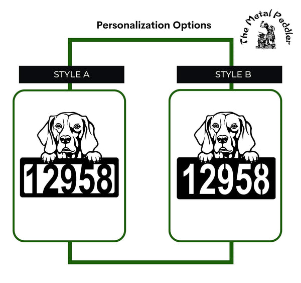 Weimaraner Address Sign - Detailed Dog Design with Custom House Numbers