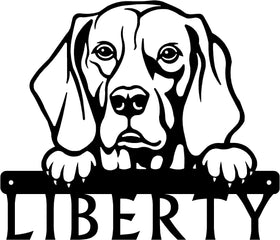 Weimaraner Detailed Dog Face Welcome Sign or Custom Name The Metal Peddler