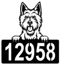 West Highland Terrier Address Sign - Detailed Dog Design with Custom House Numbers