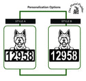 West Highland Terrier Address Sign - Detailed Dog Design with Custom House Numbers The Metal Peddler