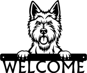 West Highland Terrier Detailed Dog Face Welcome Sign or Custom Name The Metal Peddler