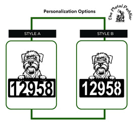 Wheaten Terrier Address Sign - Detailed Dog Design with Custom House Numbers