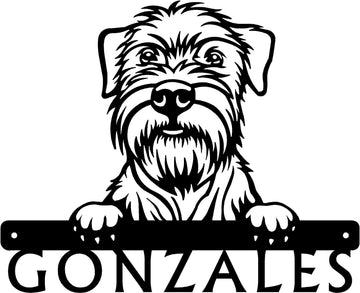 Wheaten Terrier Detailed Dog Face Welcome Sign or Custom Name The Metal Peddler