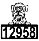 Wheaten Terrier Address Sign - Detailed Dog Design with Custom House Numbers The Metal Peddler