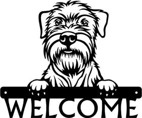 Wheaten Terrier Detailed Dog Face Welcome Sign or Custom Name The Metal Peddler
