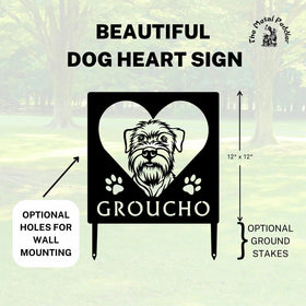 Wheaten Terrier Name Sign or Heart Memorial Wall or Yard Plaque