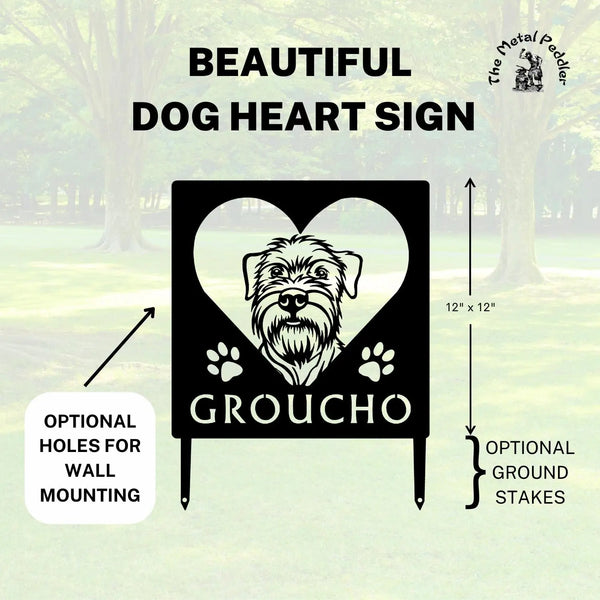 Wheaten Terrier Name Sign or Heart Memorial Wall or Yard Plaque