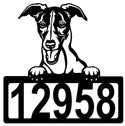 Whippet Address Sign - Detailed Dog Design with Custom House Numbers The Metal Peddler