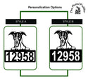 Whippet Address Sign - Detailed Dog Design with Custom House Numbers The Metal Peddler