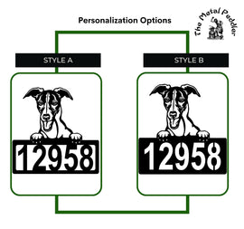 Whippet Address Sign - Detailed Dog Design with Custom House Numbers