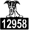 Whippet Address Sign - Detailed Dog Design with Custom House Numbers