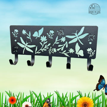 Wildflower & Insects Key Holder – Nature-Inspired Wall Hooks