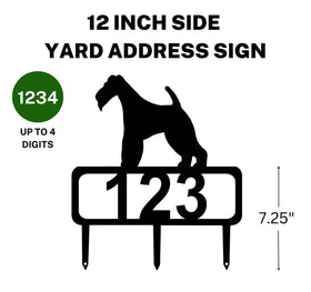Wire Fox Terrier Yard Address Sign with Stakes - 0
