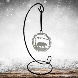 Christmas Tree Ornament with Bear Design The Metal Peddler