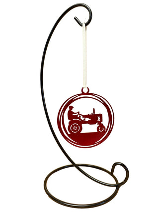 Christmas Tree Ornament with a Tractor and Farmer - The Metal Peddler Christmas Ornaments Christmas, farm, farmer, holiday, Inv-T, not-dog, seasonal, tractor, XO