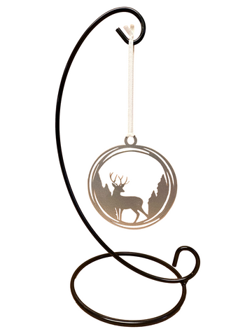 Christmas ornament with the silhouette of a buck 