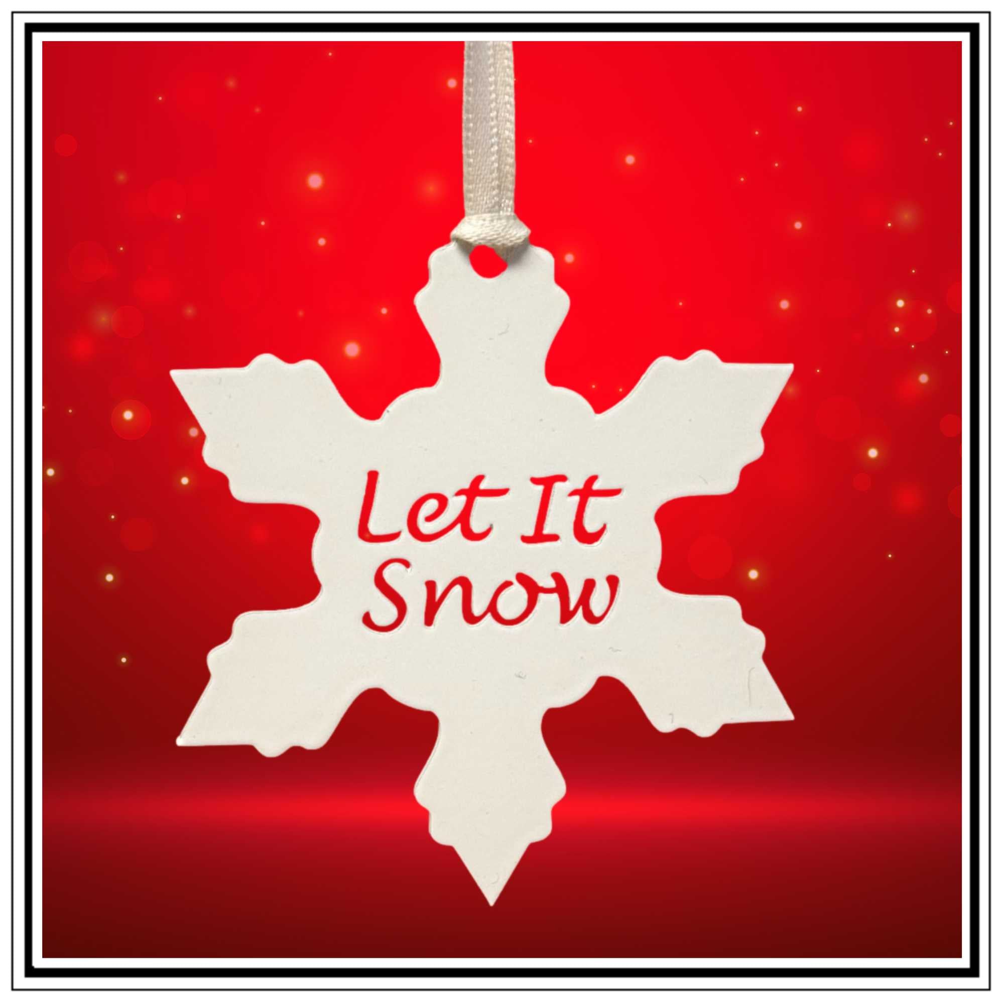 Let It Snow Snowflake Hanging Ornaments