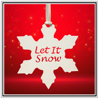 Buy white-blue-combo Let It Snow Snowflake Hanging Ornaments