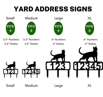 4 yard address signs, all different sizes.