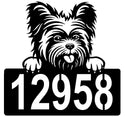 Yorkshire Terrier Address Sign - Detailed Dog Design with Custom House Numbers