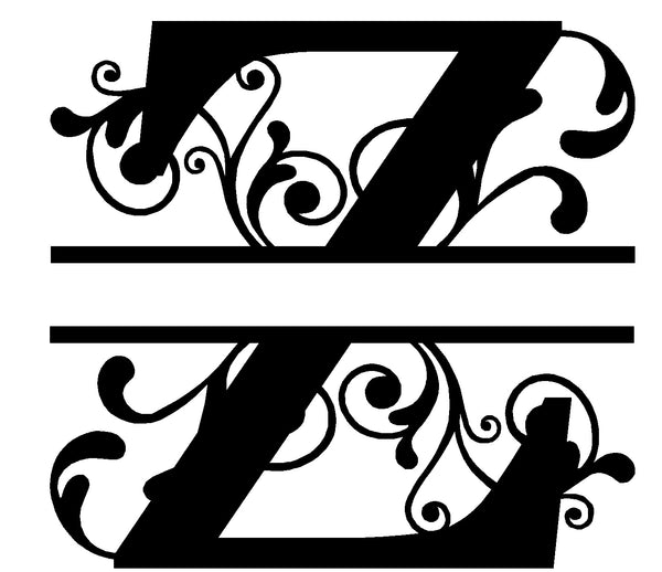 Letters A to Z Vine Monogram with Your Name
