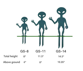 Merle the Alien, Yard & Garden Stake - Metal Art - The Metal Peddler Garden Stakes alien, dad, dad garden, dad myth, garden, ground stake, outdoor life, whimsical