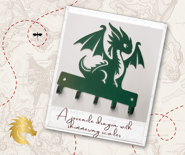 Whimsical Dragon Key Holder – Fantasy Wall Hook The Metal Peddler