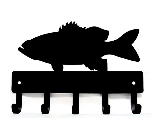 Bass Fish Key Holder with 5 Hooks