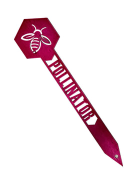 Pink bee POLLINATOR garden stake