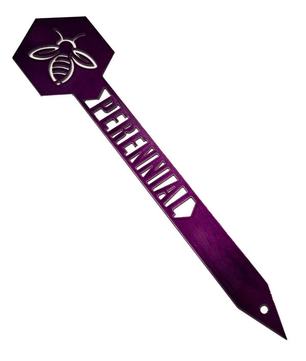 A purple PERENNIAL bee garden stake