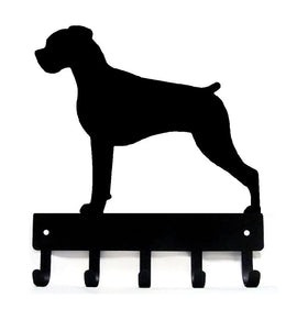 Boxer Key Holder, the dog has natural ears, not cropped-Key Rack/ Leash Hanger with 5 hooks