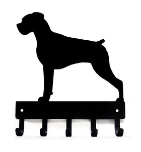 Boxer Key Holder, the dog has natural ears, not cropped-Key Rack/ Leash Hanger with 5 hooks