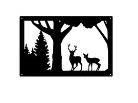 Buck and doe rectangle wall art