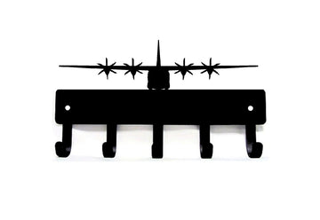 Black metal wall hooks with super hercules plane design on a white background