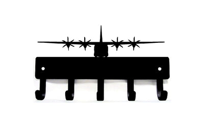 Black metal wall hooks with super hercules plane design on a white background