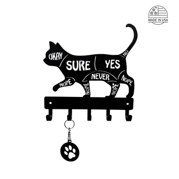 Cat Petting Guide Key Holder – Funny Cat Wall Hooks The Metal Peddler