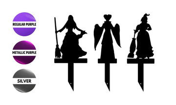 Trio of Witches Yard Stakes – Halloween Silhouettes - Shadow Casters - 0