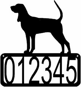 Coonhound Dog House Address Sign