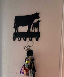 Cow & Calf Farm Key Holder with 5 Hooks