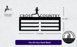 Cross Country (Female) Medal Holder – Metal Display Rack for Runners - 0