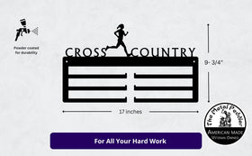 Cross Country (Female) Medal Holder – Metal Display Rack for Runners - The Metal Peddler Medal Holders 03115 MBAR CrossCountry (Female) TheMetalPeddler.com