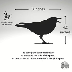 Cawing Crow Fence Post Topper - 0