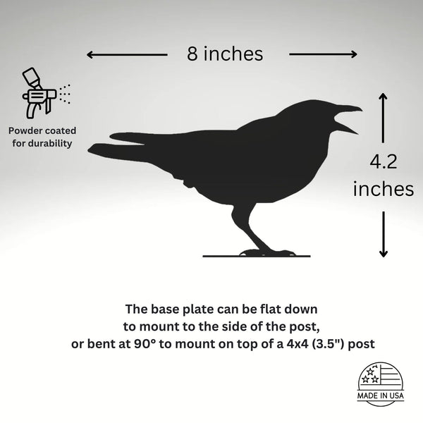 Cawing Crow Fence Post Topper