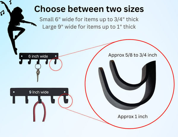 Larger hooks are 1 inch deep, small hooks are up to 3/4 inch deep