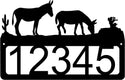 Donkeys in the Desert House Number Sign