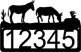 Donkeys in the Desert House Number Sign